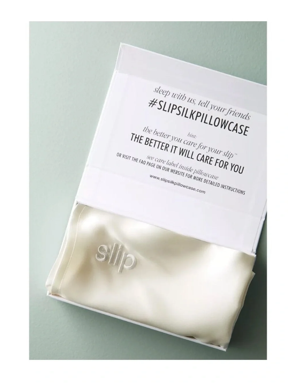 slip silk pillowcase in ivory